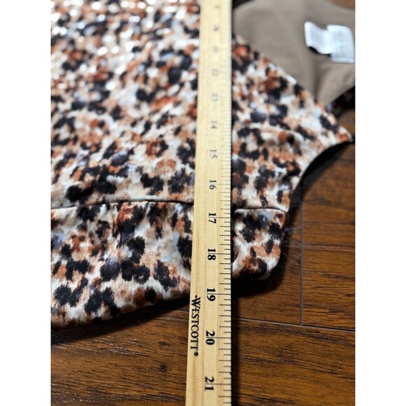 Nicole Miller New York Womens  M Animal Print Maxi Dress With Built-In Bra Brown - Picture 9 of 14